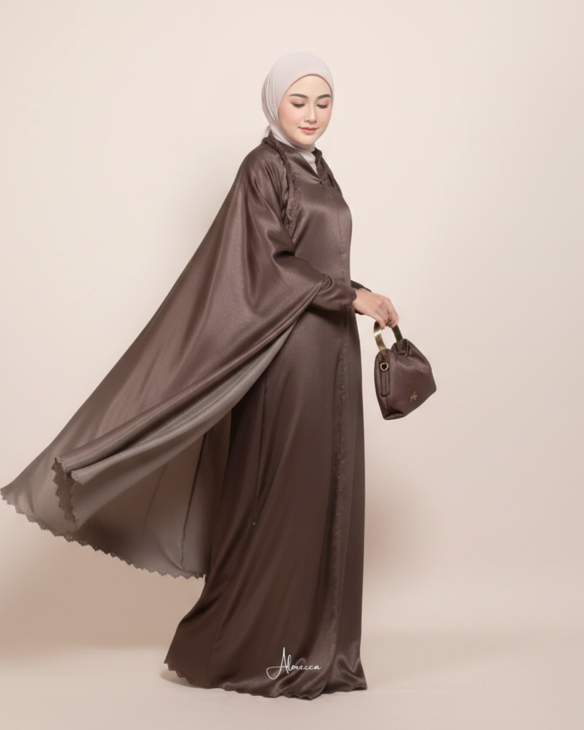 Al Mecca Abaya Set  Dark Choco