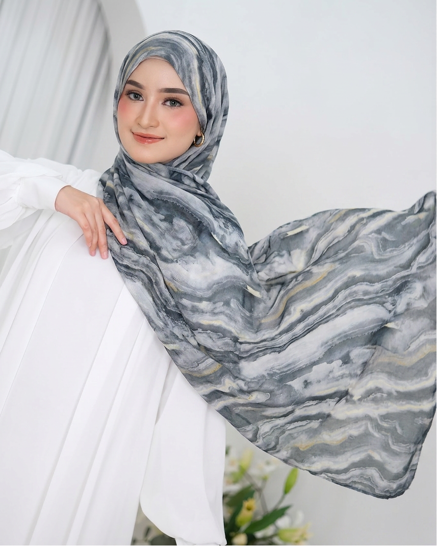 Aurora Series Modal Viscose Pashmina Hijab charcoal