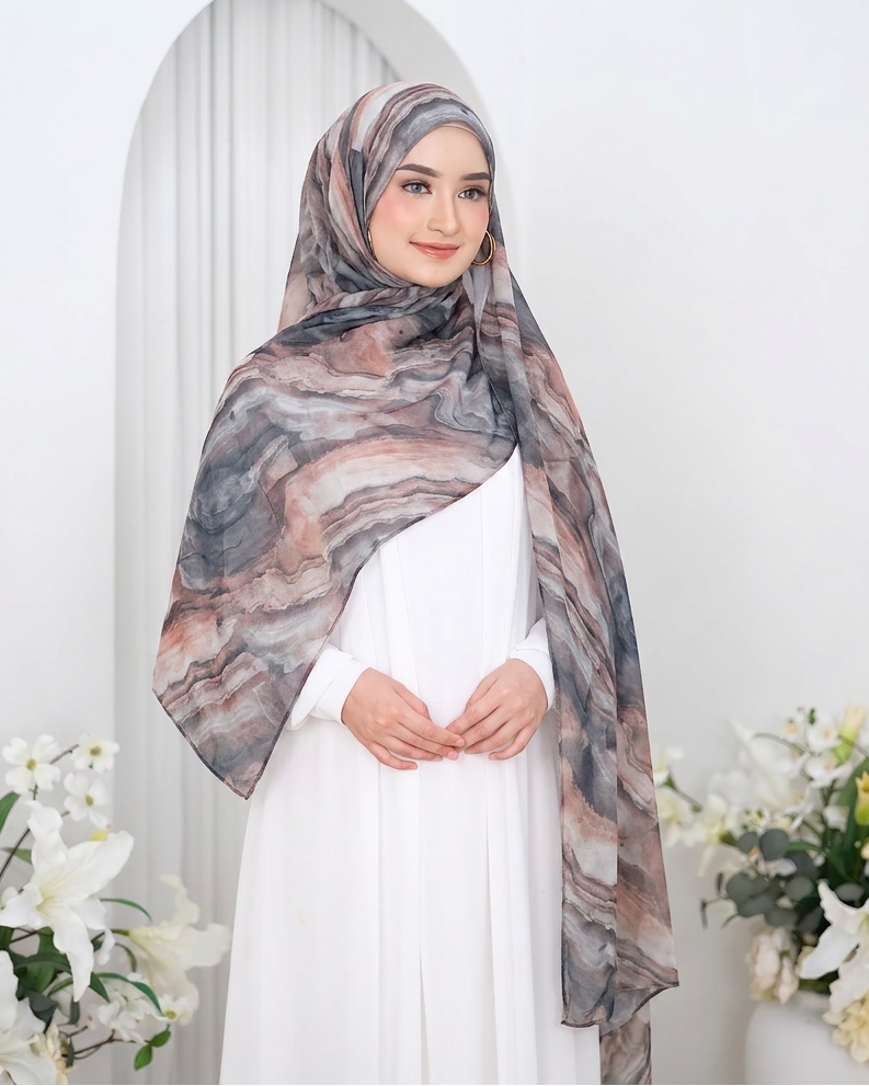 Aurora Series Modal Viscose Pashmina Hijab dessert