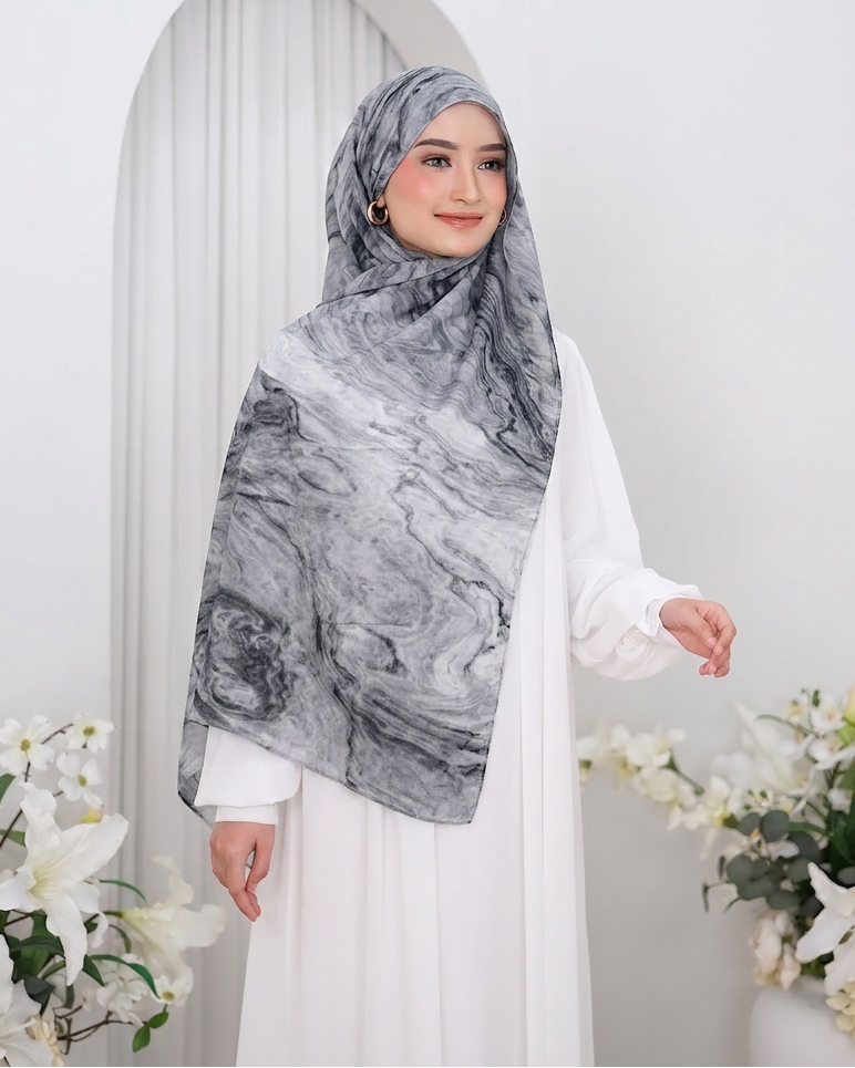 Aurora Series Modal Viscose Pashmina Hijab grey