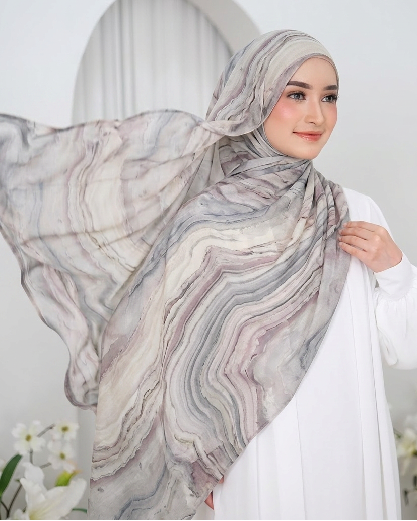 Aurora Series Modal Viscose Pashmina Hijab ivory