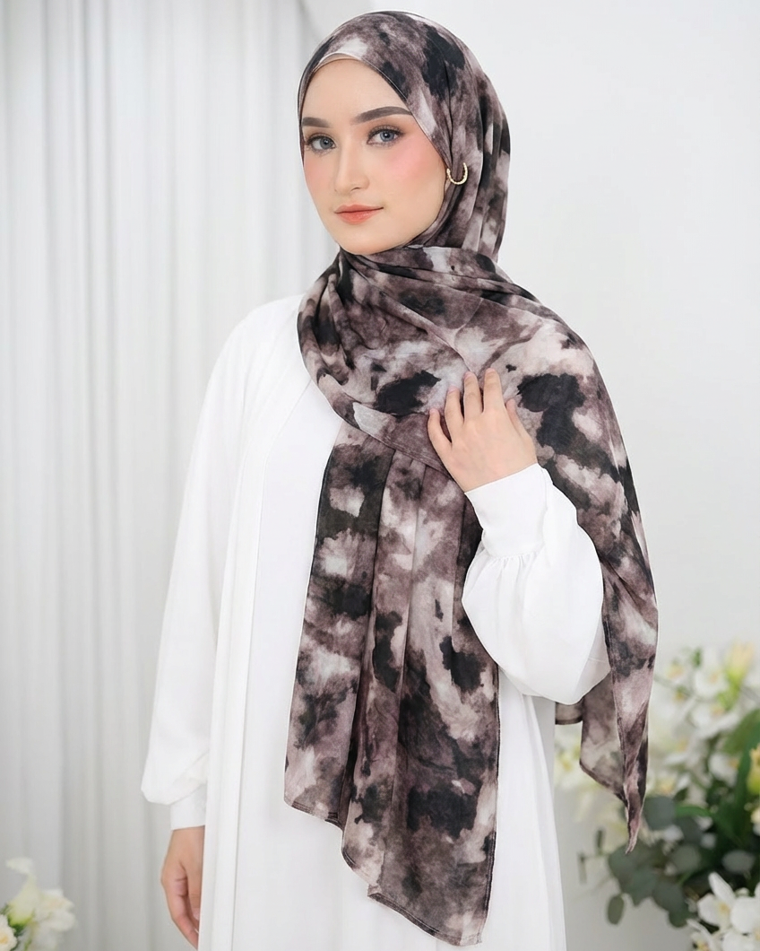 Aurora Series Modal Viscose Pashmina Hijab mahogany