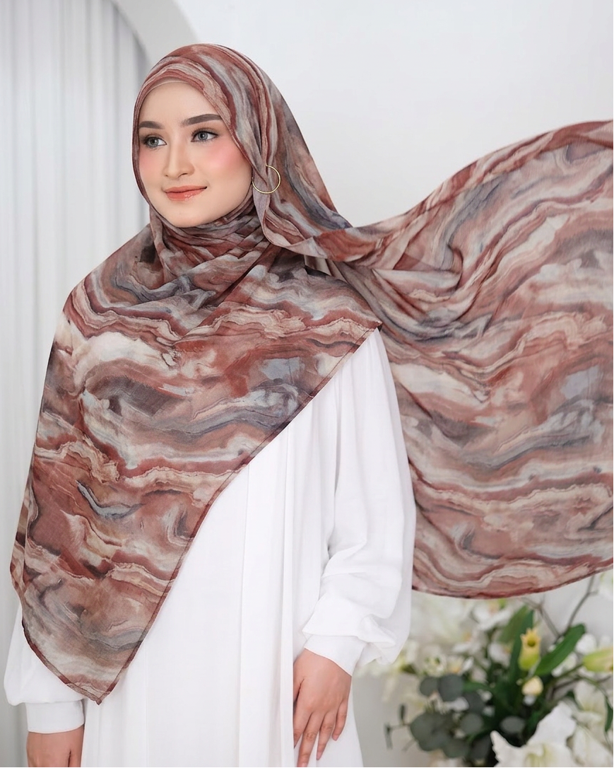 Aurora Series Modal Viscose Pashmina Hijab redwood