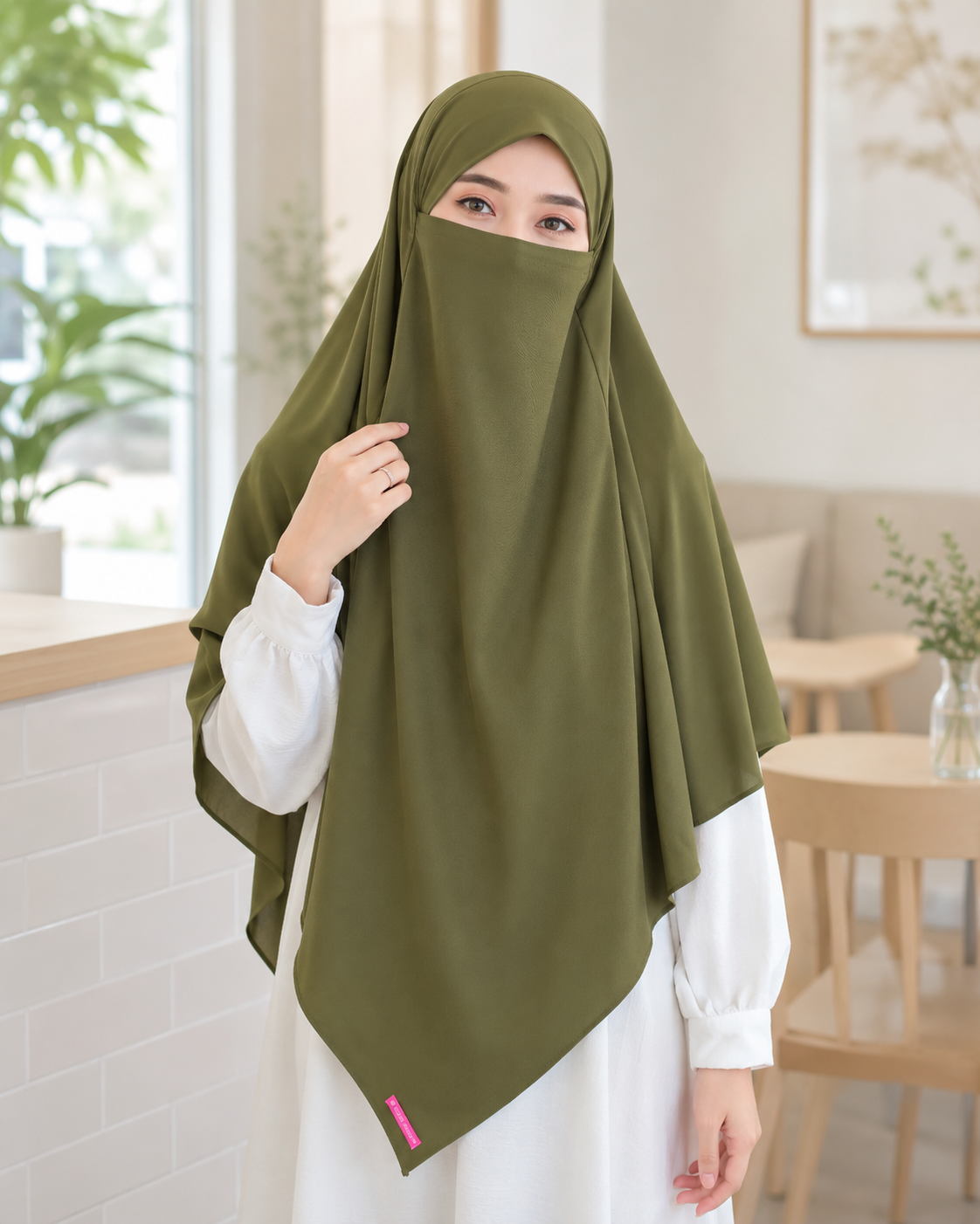Bella Alisha Kagumi French Khimar with Niqab | Instant Slip-On Hijab