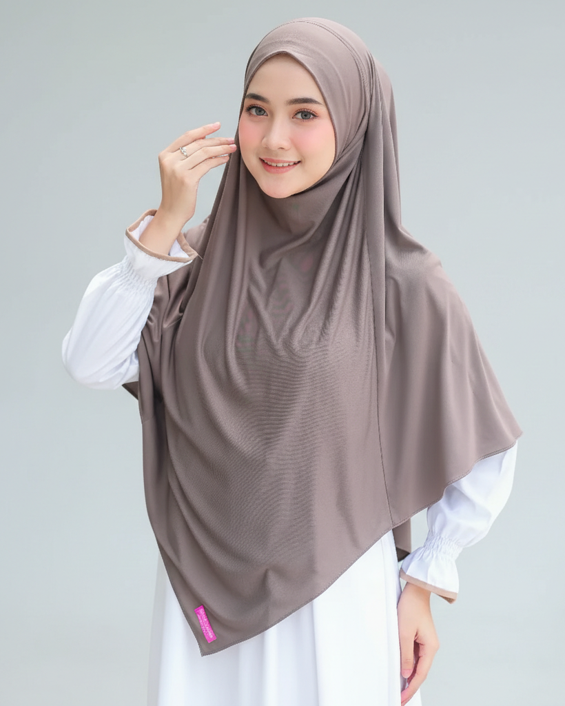 Bella Alisha Instant Hijab Khimar Taupe