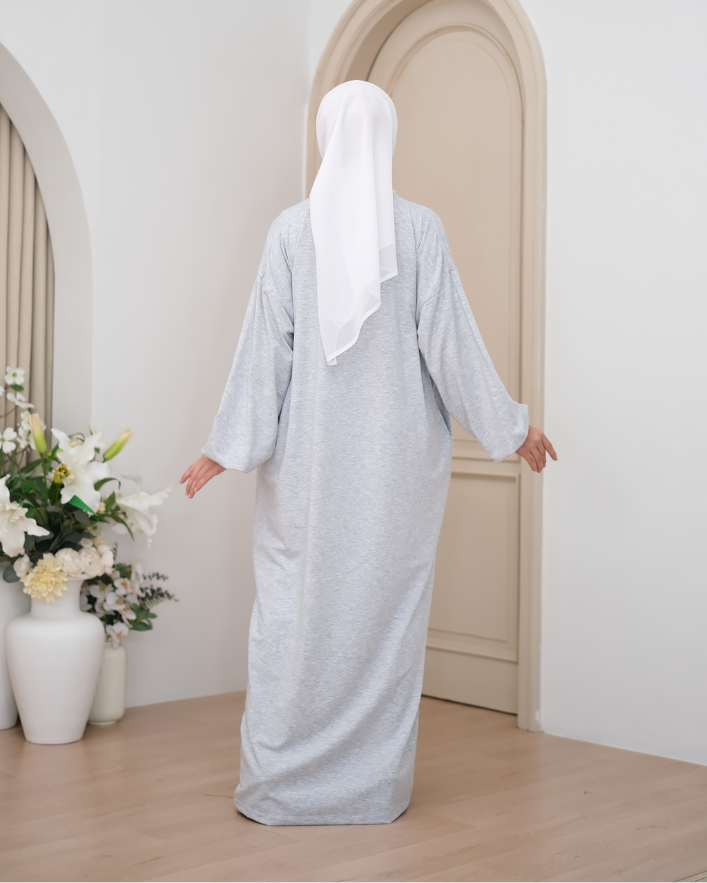 Everyday Oversized Abaya Dress light grey