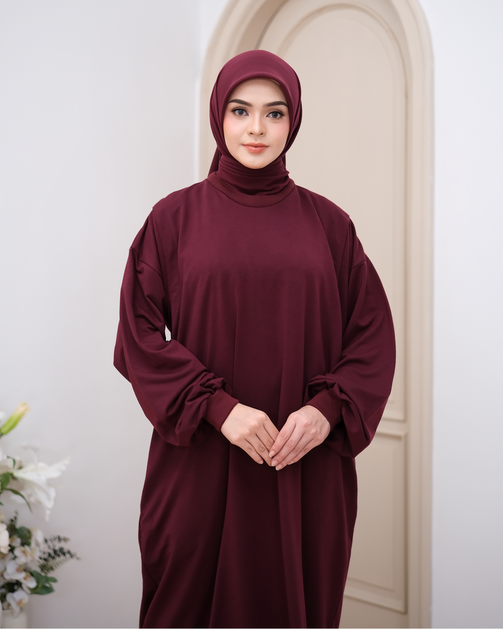 Nursing-Friendly Oversized Abaya Dress