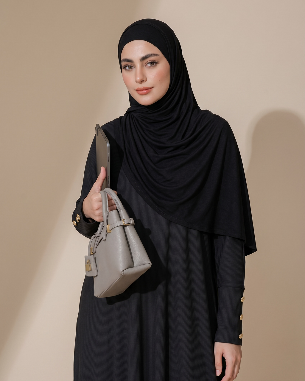 Rayon Instant Pashmina (Black)