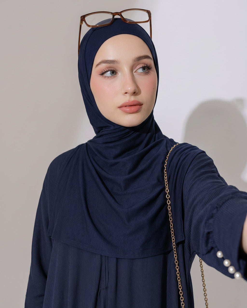 Rayon Instant Pashmina Hijab navy