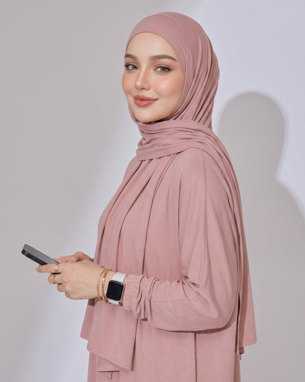 Rayon Instant Pashmina Hijab nude blush pink