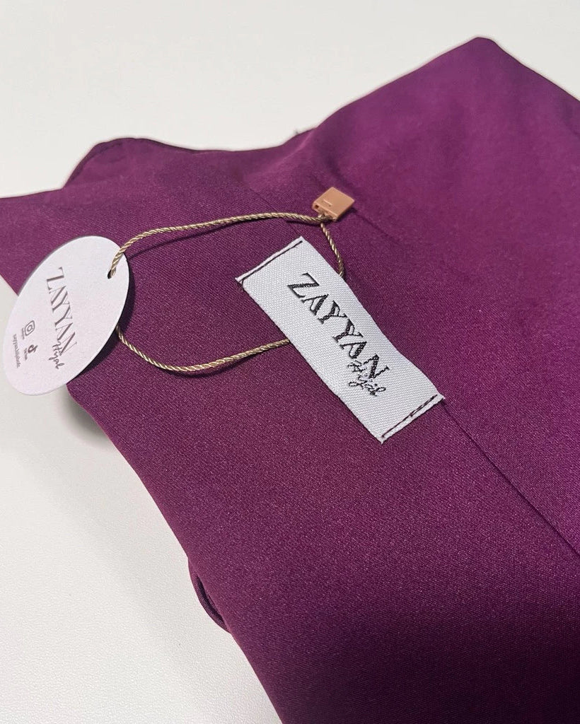 Zayyan French Khimar Madinah Jersey 4 in 1 Instant Hijab with Niqab burgundy