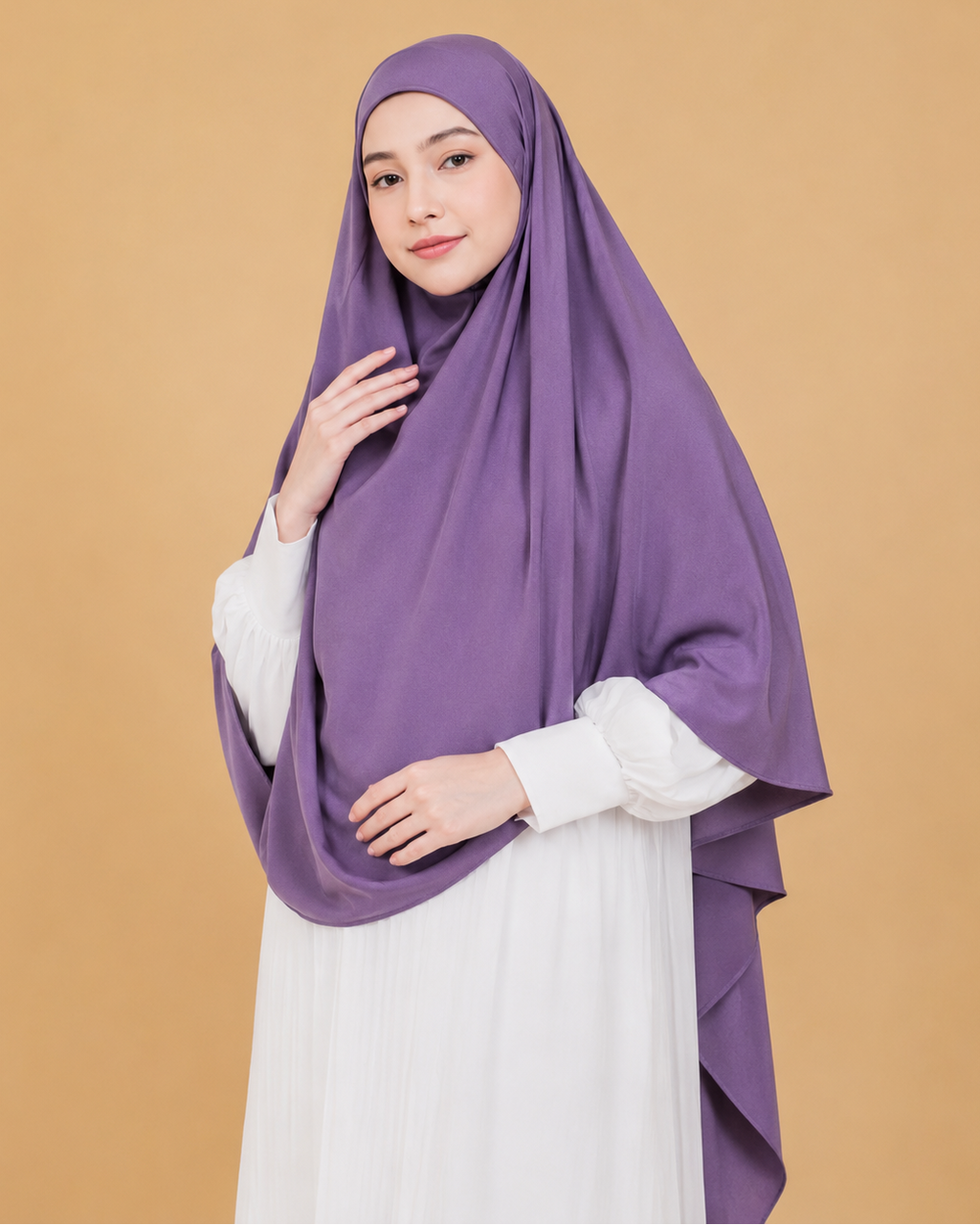 Zayyan French Khimar Madinah Jersey 4 in 1 Lavender