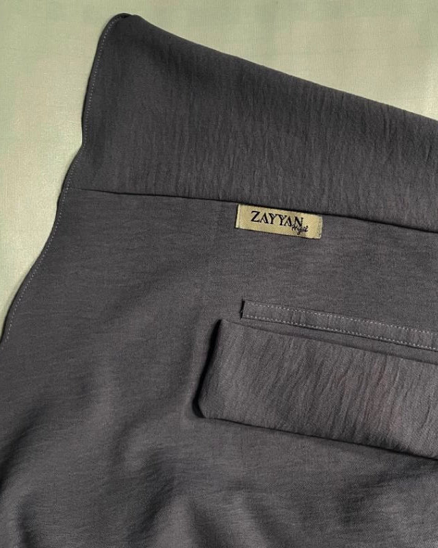 Instant Hijab French Khimar with Niqab dark grey