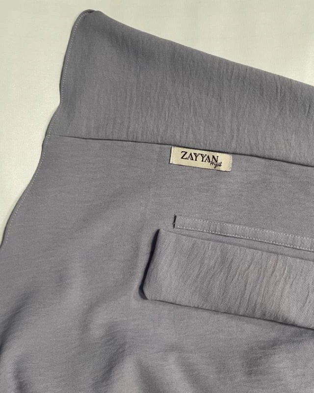 Instant Hijab French Khimar with Niqab silver