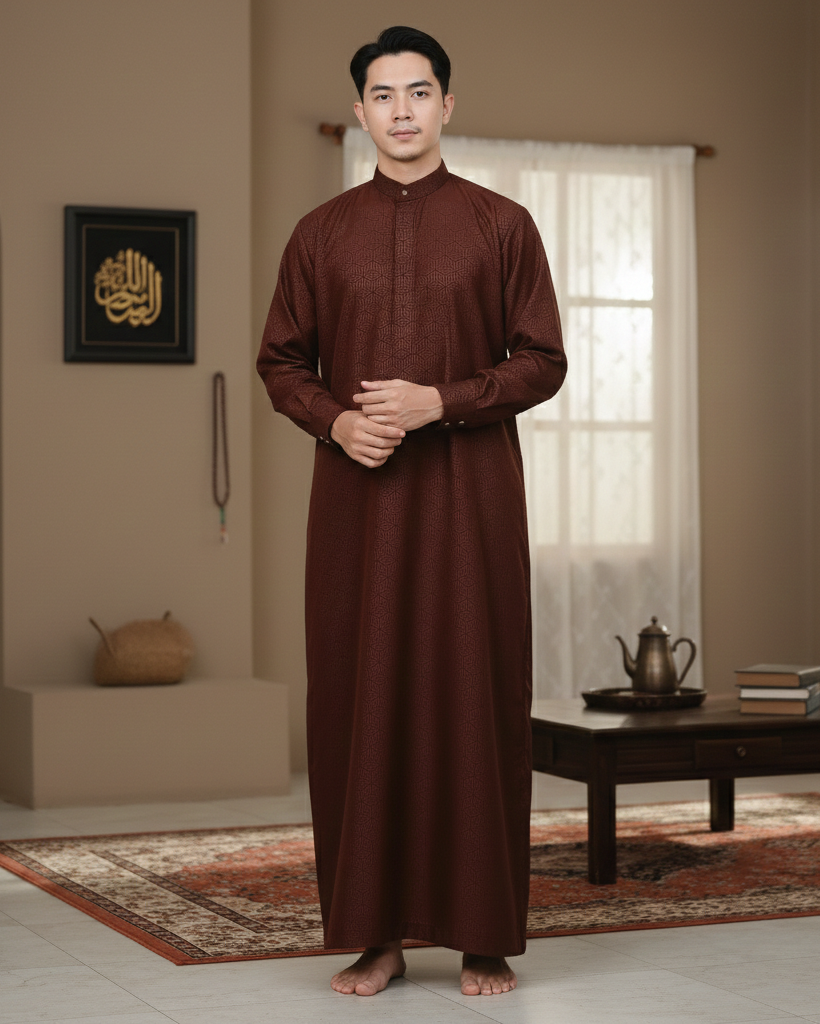 waktu dhuha thobe brown male